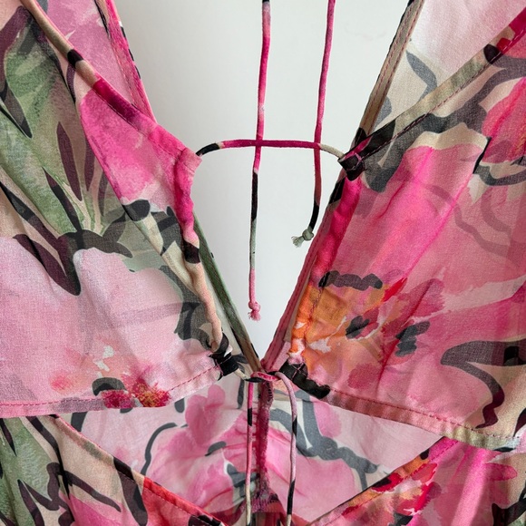 $260 NWOT For Love And Lemons “Tiana” Floral Asymmetrical Sheer Dress Sz Small - Picture 7 of 13